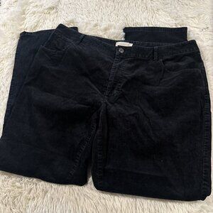 Talbots womens 16W black corduroy pants stretch timeless classic
